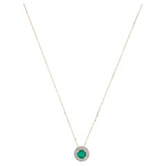 14K Smaragd & Diamant-Anhänger-Halskette: Exquisiter Luxus, zeitlose Eleganz