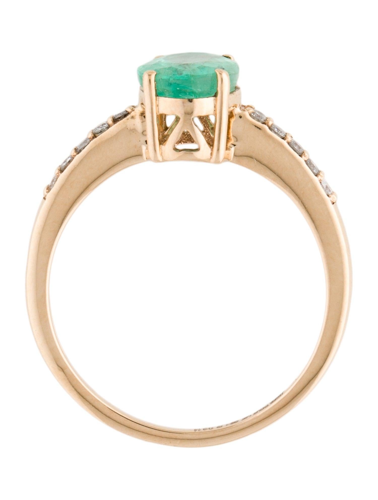 Gorgeous 14K Gold 1.72ct Emerald & Diamond Ring - Size 8.75 - Timeless Luxury In New Condition For Sale In Holtsville, NY