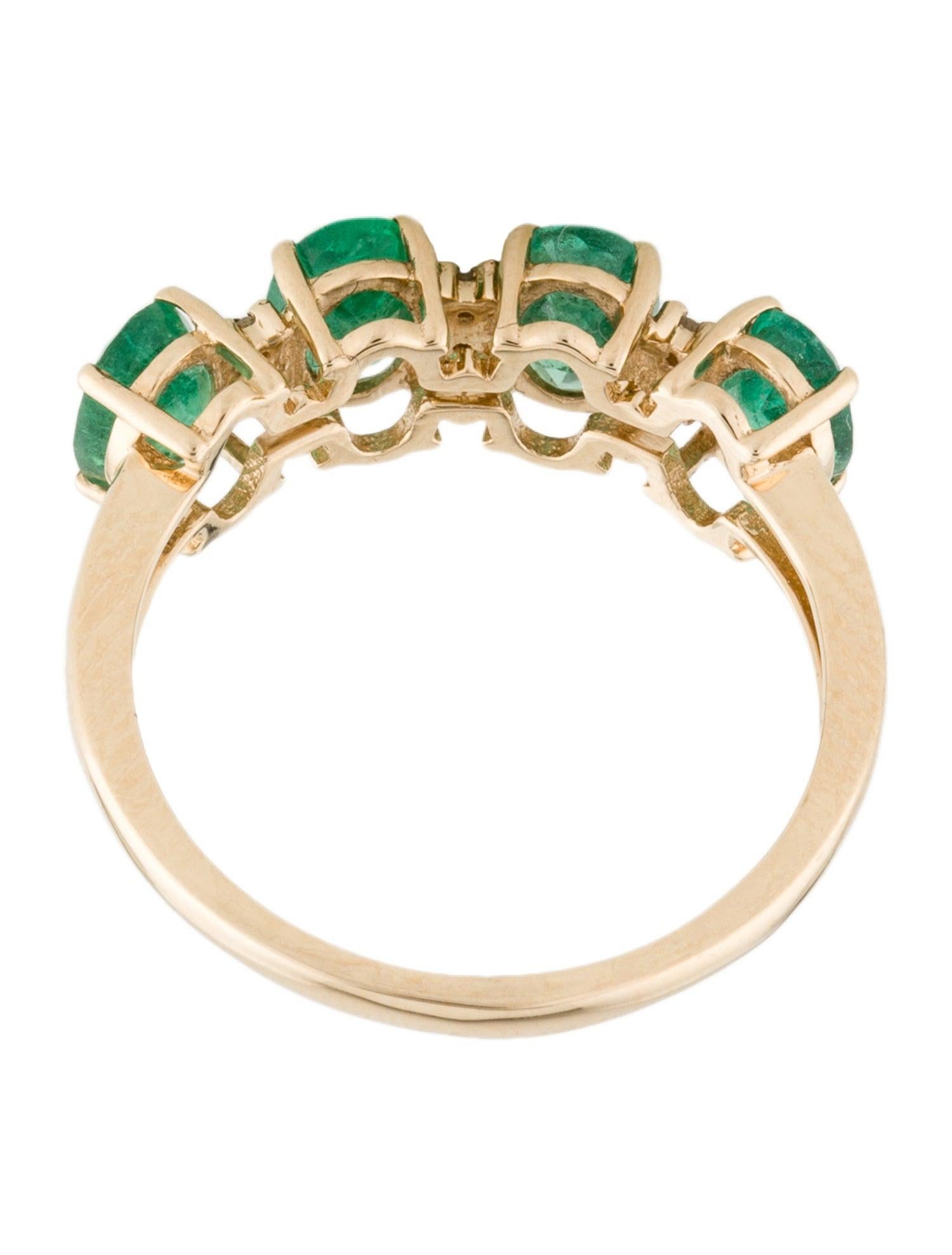 Stunning 14K Gold 1.87ctw Emerald & Diamond Band Size 6.75 - Elegant & Timeless In New Condition For Sale In Holtsville, NY