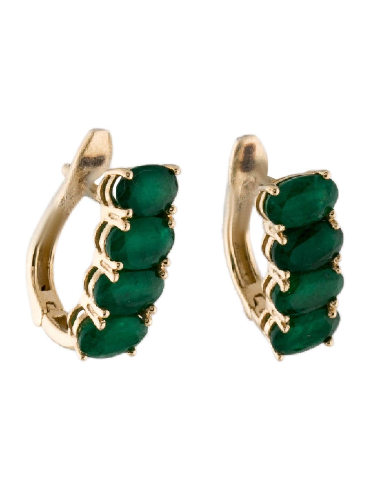 14K Emerald Earclip Earrings - 2.35ctw, Elegant Gemstone Jewelry, Classic Style In New Condition For Sale In Holtsville, NY