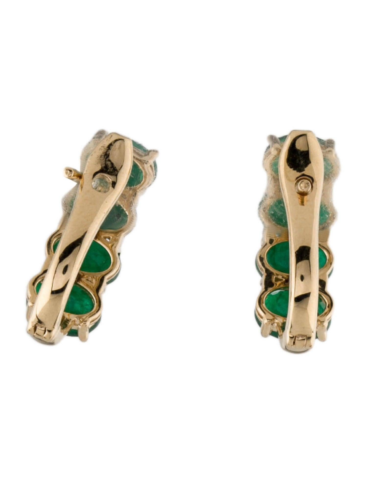 Women's 14K Emerald Earclip Earrings - 2.35ctw, Elegant Gemstone Jewelry, Classic Style For Sale