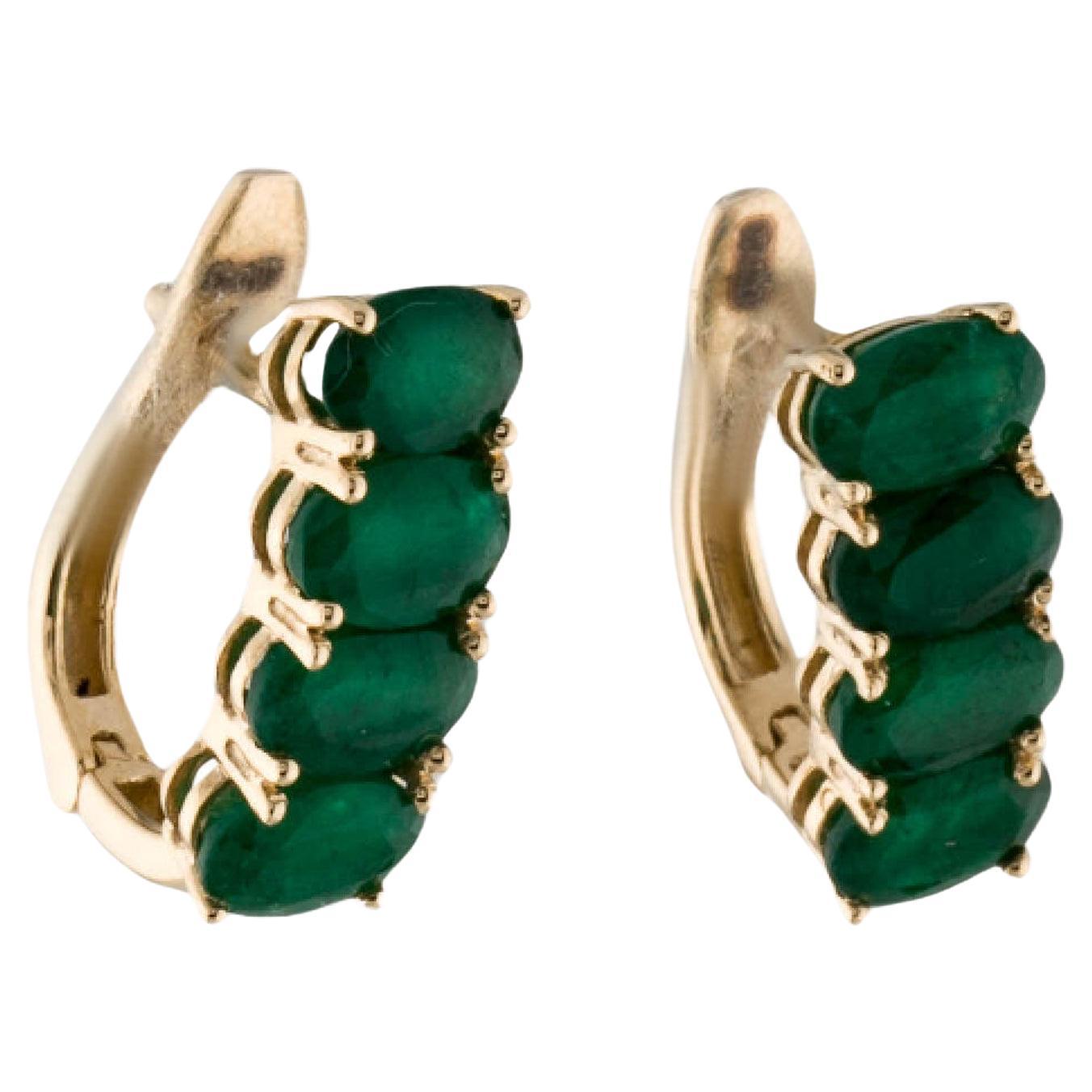 14K Emerald Earclip Earrings - 2.35ctw, Elegant Gemstone Jewelry, Classic Style