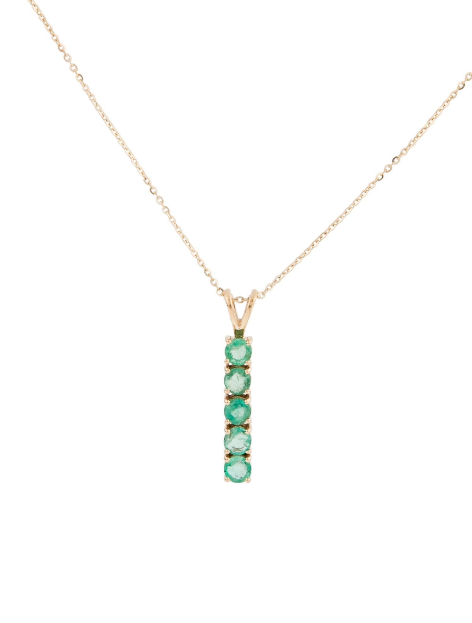 Elegant 14K Emerald Pendant Necklace: Exquisite Luxury Statement Jewelry Piece In New Condition For Sale In Holtsville, NY