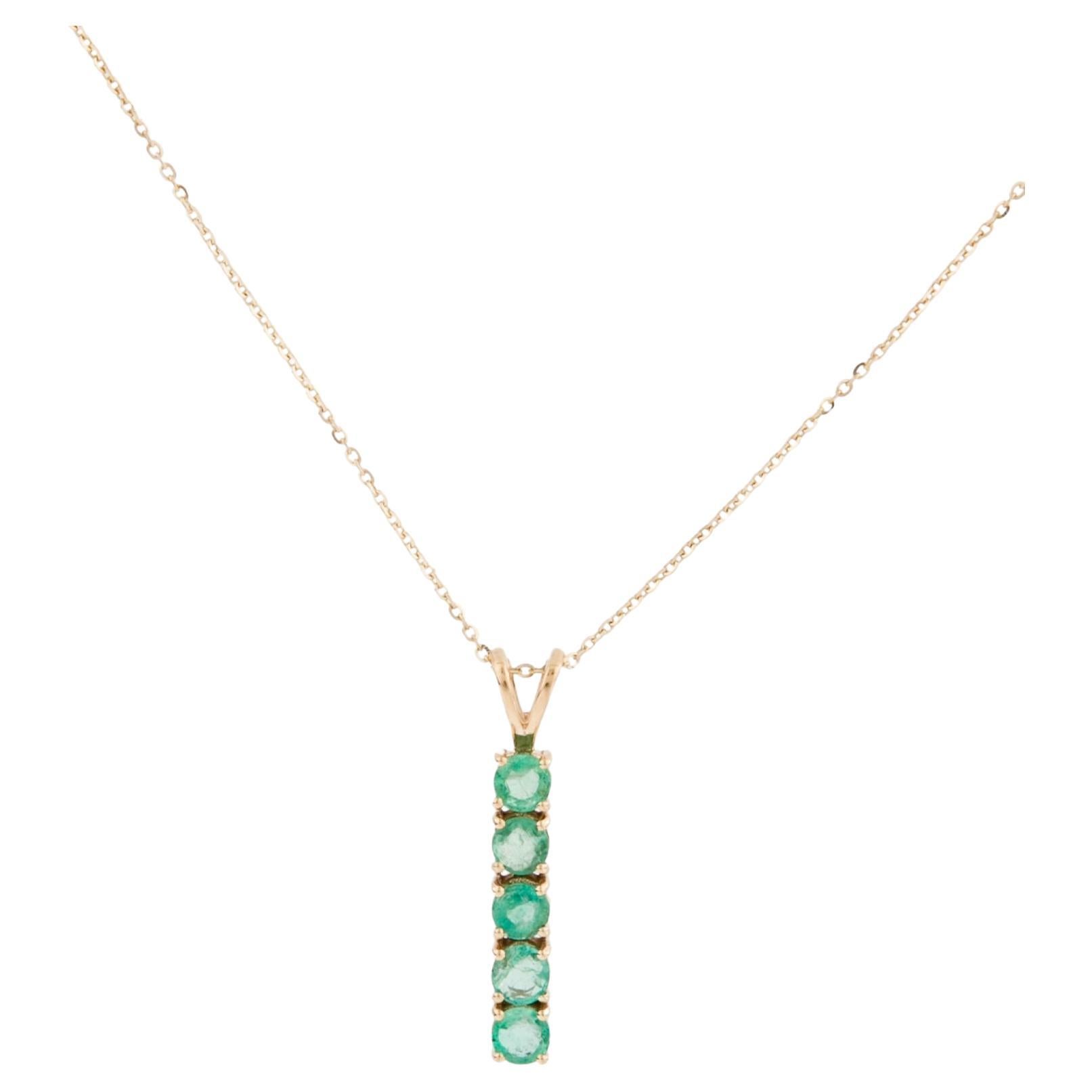 Elegant 14K Emerald Pendant Necklace: Exquisite Luxury Statement Jewelry Piece For Sale