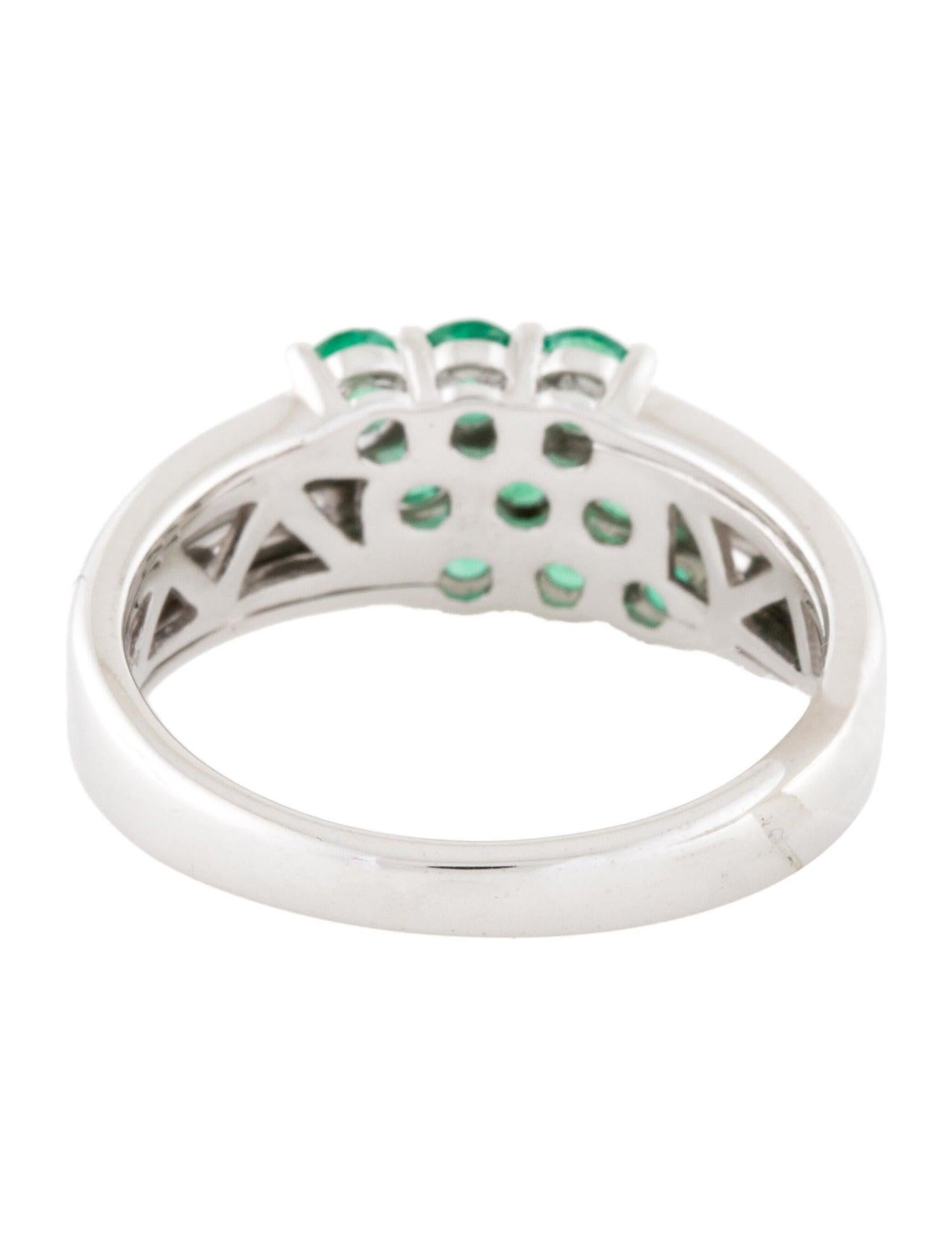 Brilliant Cut 14K Emerald Band 1.00ctw, Size 7.5 - Timeless Elegance & Luxury Statement Piece For Sale