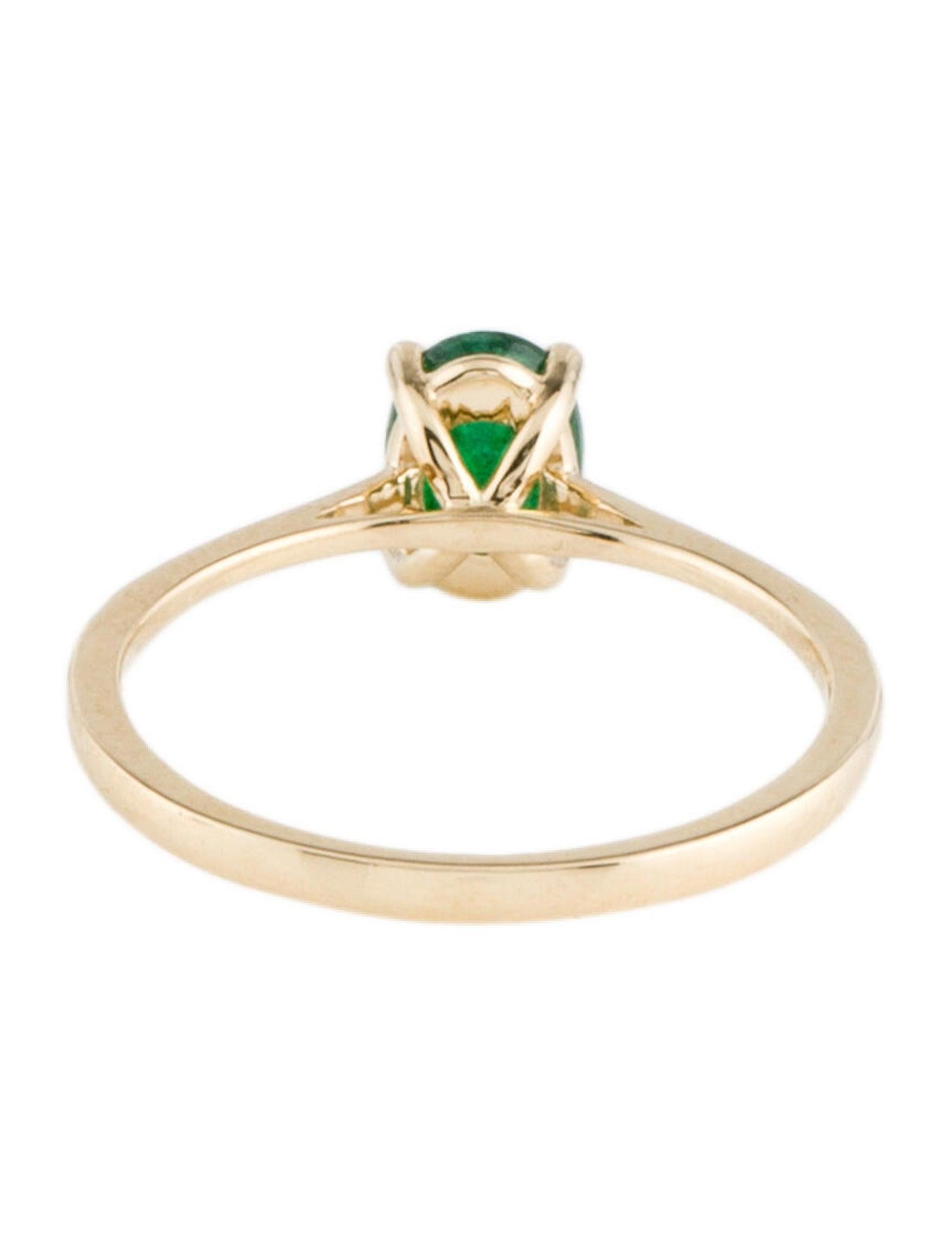 Brilliant Cut 14K Emerald Cocktail Ring - Size 7 - Timeless Elegance & Luxury Statement Piece For Sale