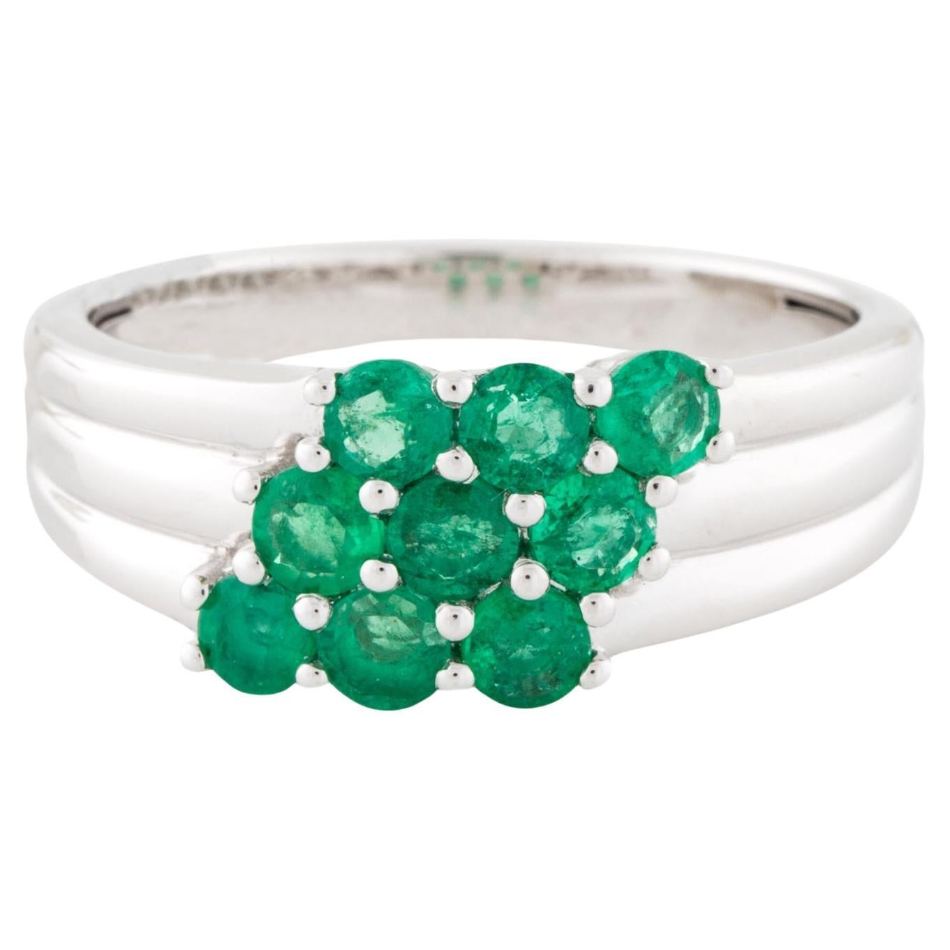 14K Emerald Band 1.00ctw, Size 7.5 - Timeless Elegance & Luxury Statement Piece For Sale