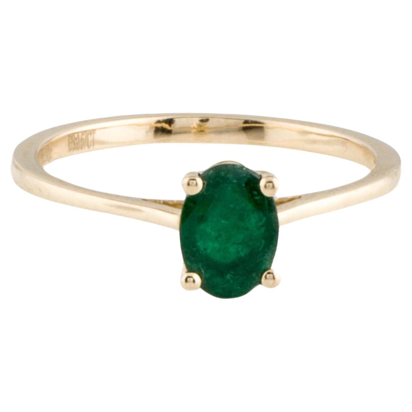 14K Emerald Cocktail Ring - Size 7 - Timeless Elegance & Luxury Statement Piece For Sale