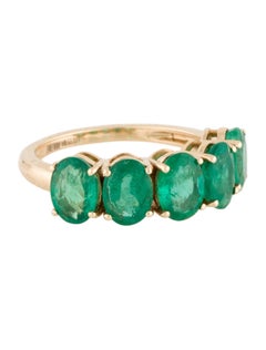14K Emerald Band - Size 6.75 - Timeless Elegance, Luxury Jewelry Statement Ring