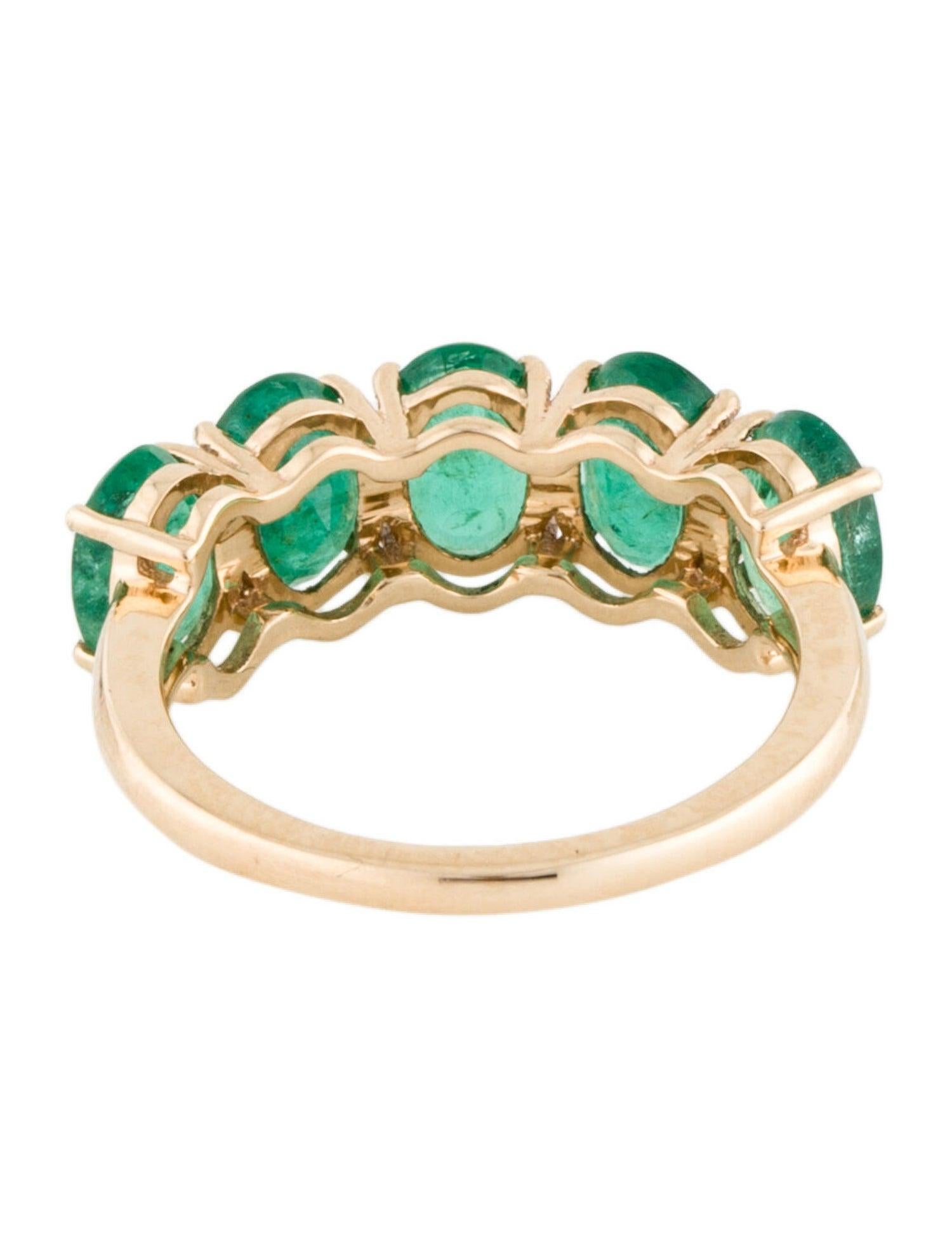 Brilliant Cut 14K Emerald Band - Size 6.75 - Timeless Elegance, Luxury Jewelry Statement Ring For Sale