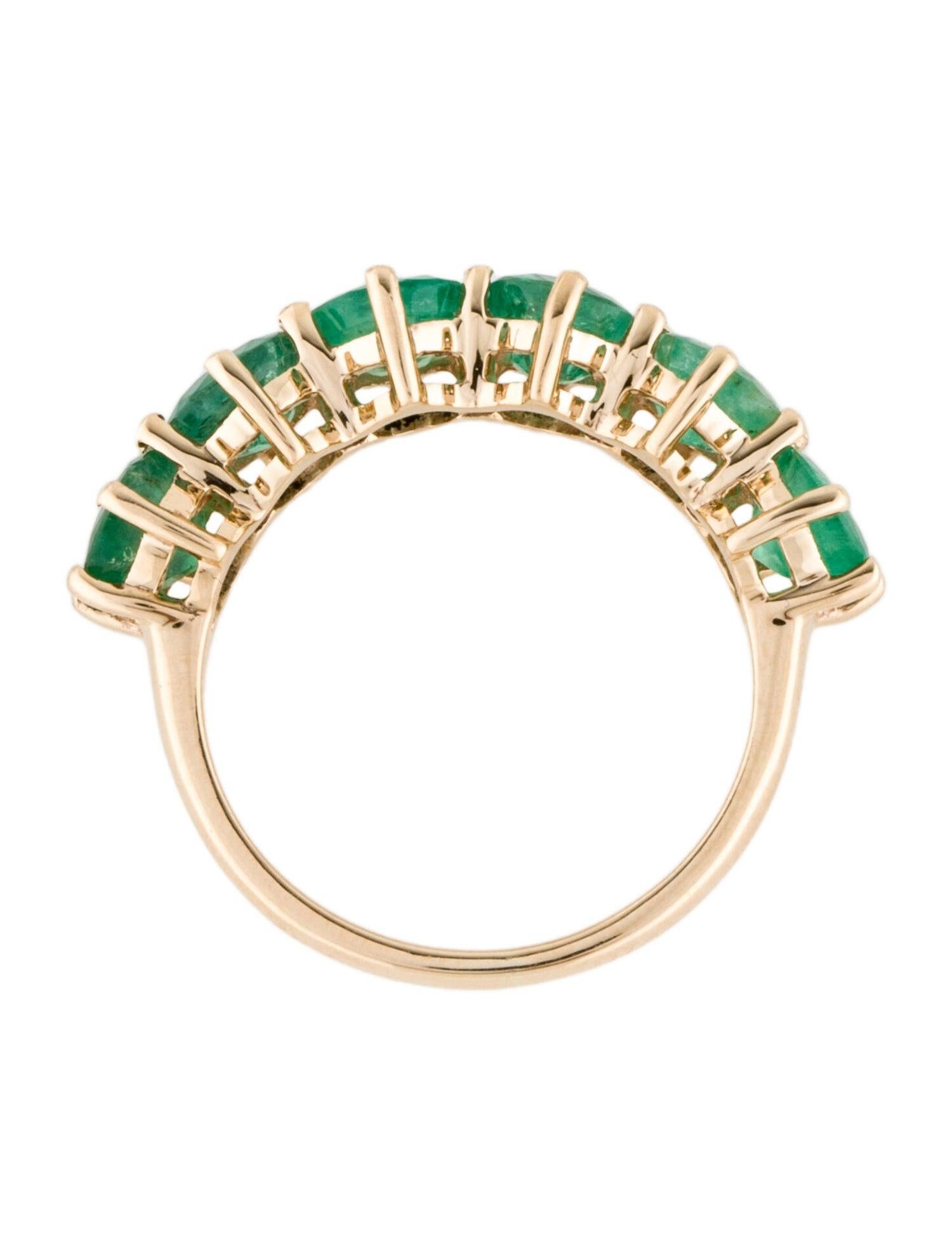 14K Emerald Band Ring 2.29ctw - Size 6.75 - Timeless Elegance, Luxurious Design In New Condition For Sale In Holtsville, NY