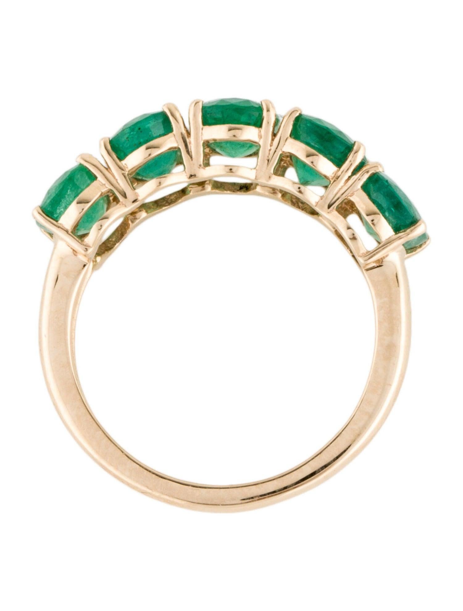 14K Emerald Band - Size 6.75 - Timeless Elegance, Luxury Jewelry Statement Ring In New Condition For Sale In Holtsville, NY