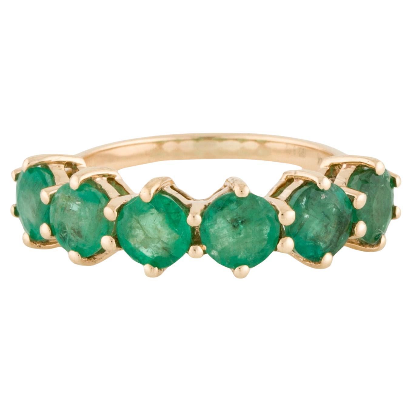 14K Emerald Band Ring 2.29ctw - Size 6.75 - Timeless Elegance, Luxurious Design For Sale