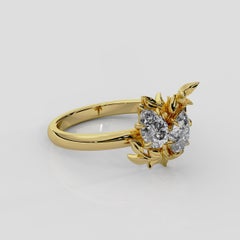 Enchanted Forest Toi et Moi Natural Diamond Engagement Ring in 18ct Yellow Gold