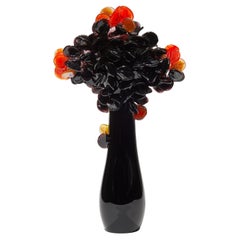  Enchanted Midnight in Black, a black & orange tree sculpture by Louis Thompson