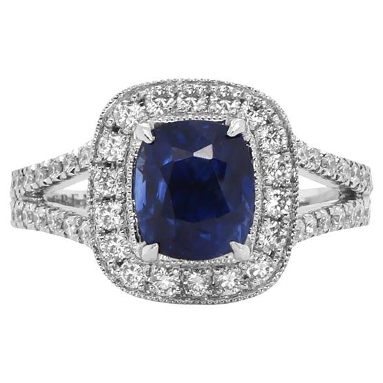 Enchanted Royal Blue Sapphire Ring – 2.63ct Untreated Royal Blue Sapphire For Sale