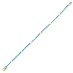 Enchanted Turquoise 14K (or 18k upon request) Yellow Gold Tennis Bracelet