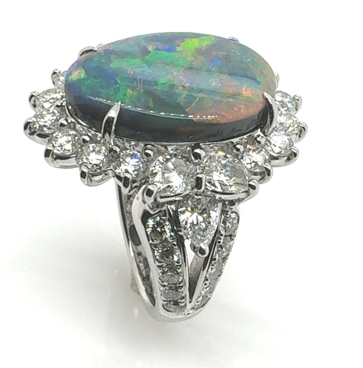 Enchanted Twilight Bague en opale noire de 6,18 carats Excellent état - En vente à Duluth, US