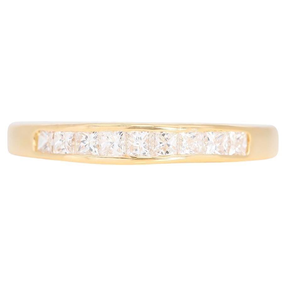 Enchanting 0.54ct Half Eternity Ring set in Gleaming 20K Yellow Gold For Sale