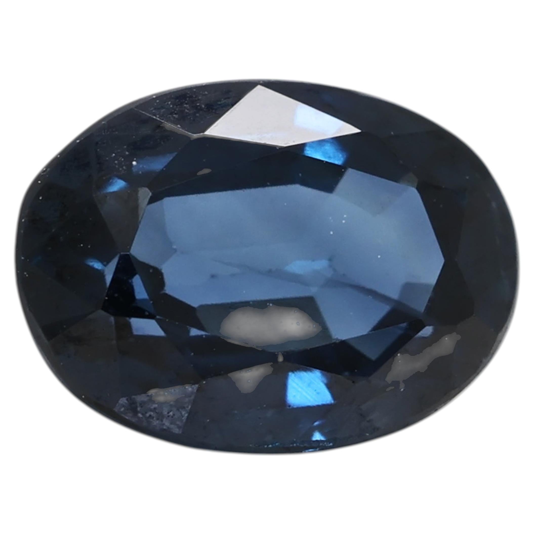 Enchanting 1.00ct Dark Blue Oval Sapphire Loose Gemstone