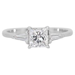 Enchanting 1.12ct Three Stone Diamond Ring set in gleaming 18K White Gold