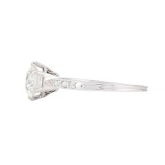 Enchanting 1.24CTW European Cut Diamond Scroll Work Engagement Ring in Platinum