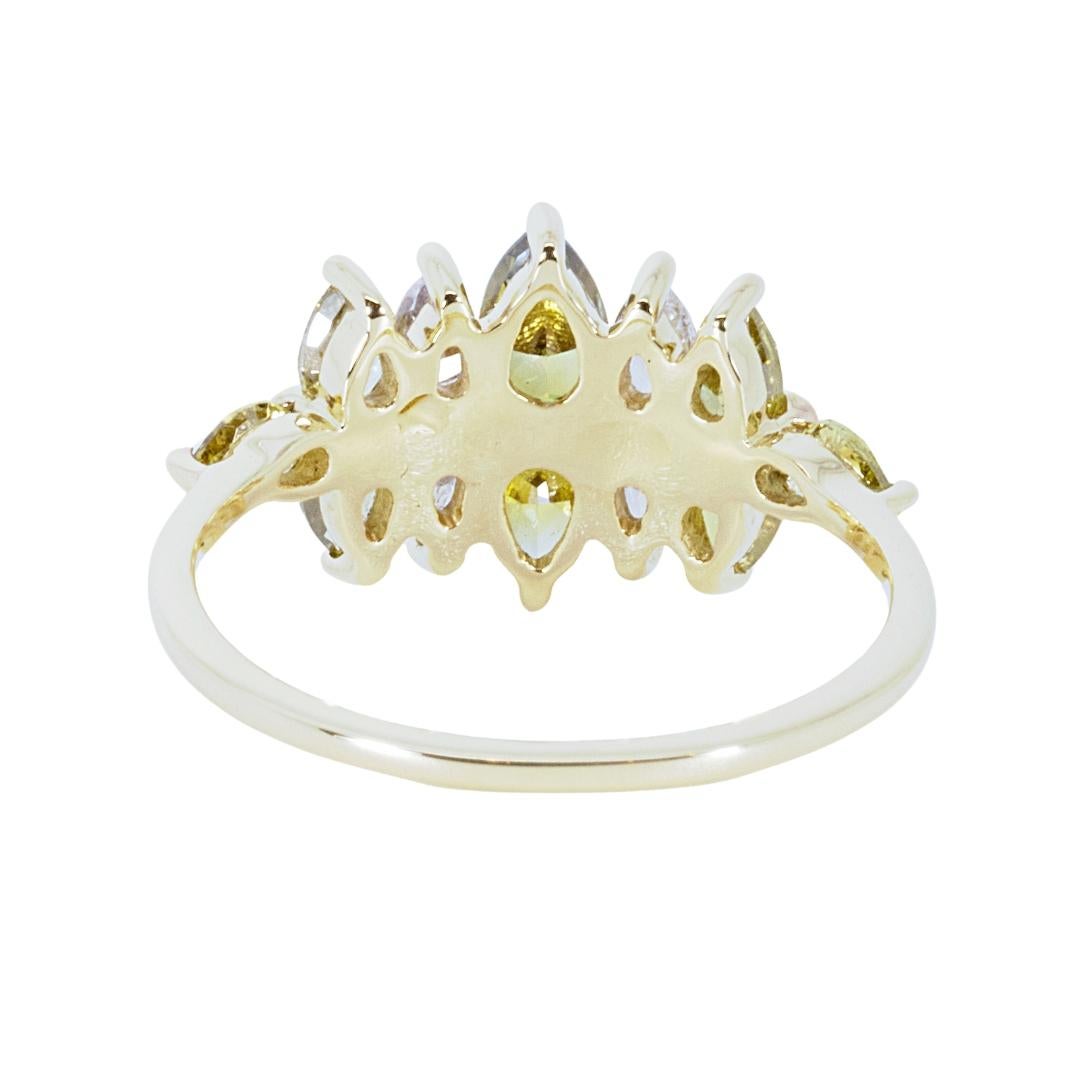 Enchanteresse bague en or jaune 18 carats avec diamant de couleur fantaisie de 1,25 carat, certifié GIA Pour femmes en vente