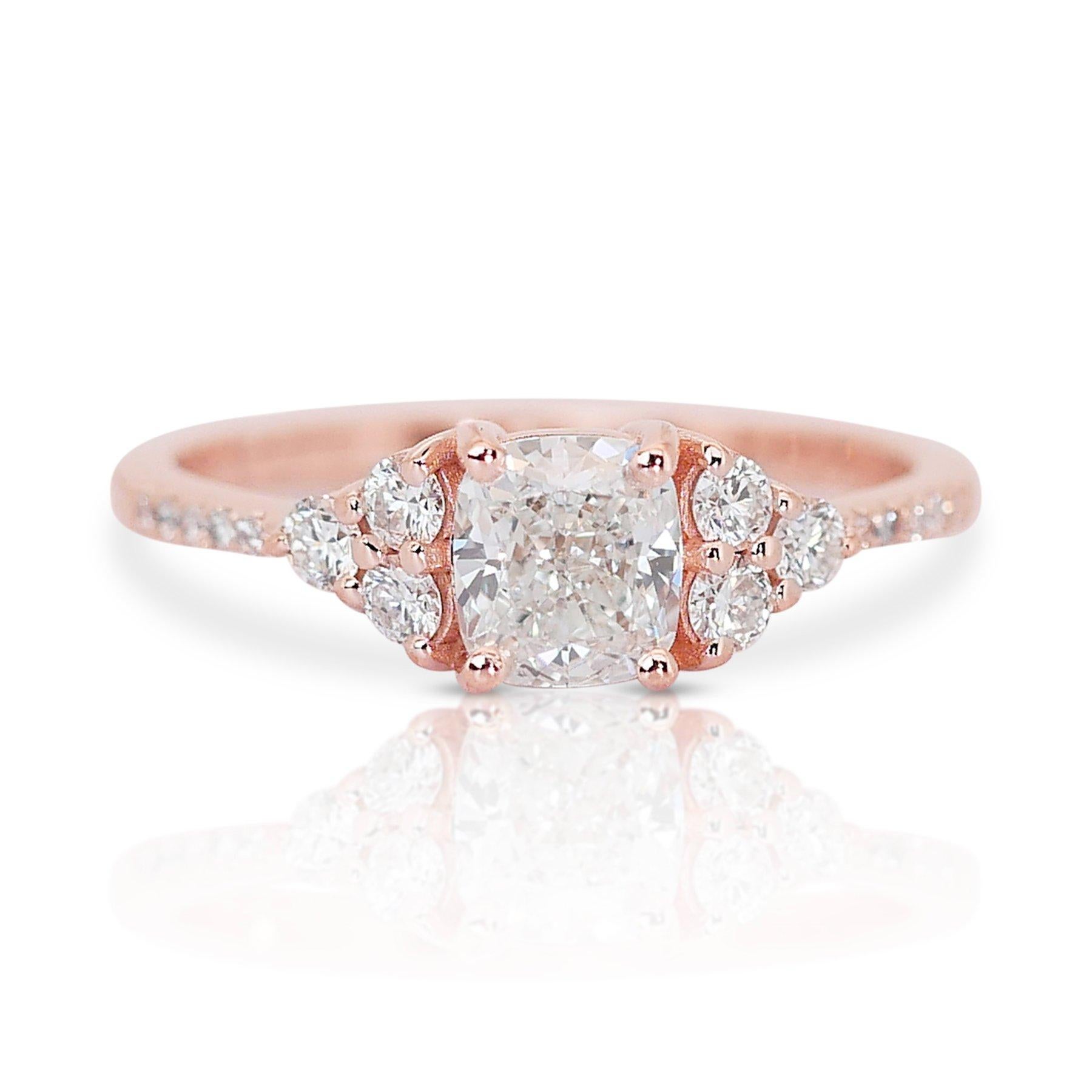Enchanting 1.29ct Diamond Pave Ring in 18k Rose Gold - GIA Certified 3