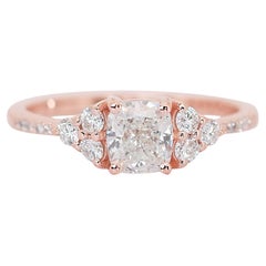 Enchanting 1.29ct Diamond Pave Ring in 18k Rose Gold - GIA Certified