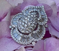 Enchanting 14 Carat Diamond Scalloping Pear Shape 18K White Gold Cocktail Ring