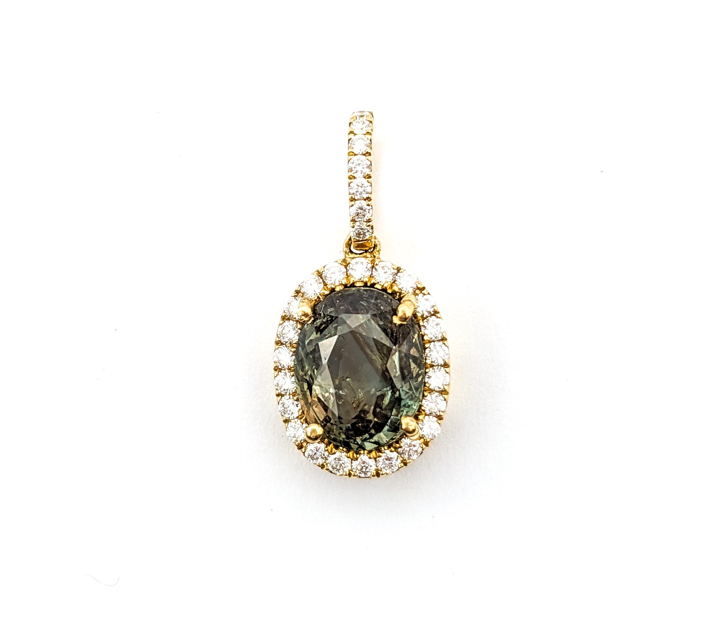 Bezaubernde 1,83ct natürliche Alexandrit & Diamant-Anhänger Halskette 4