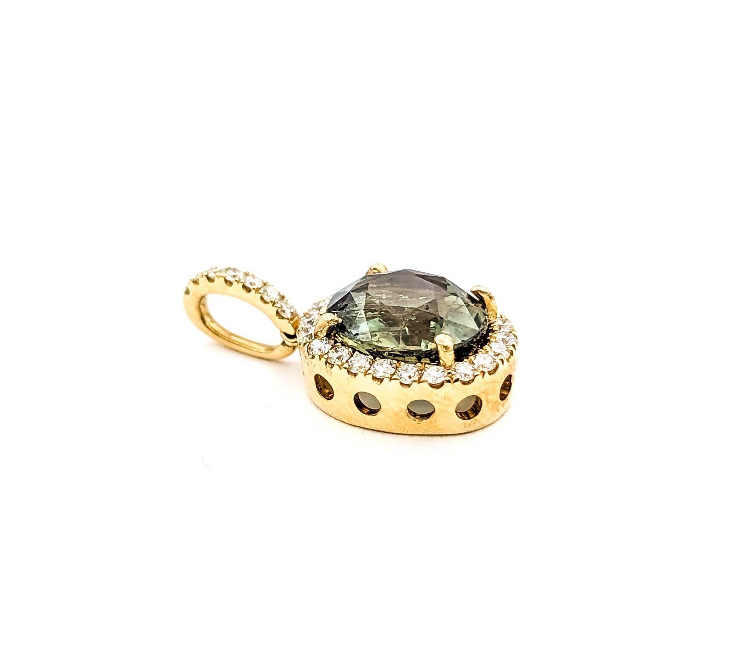 Bezaubernde 1,83ct natürliche Alexandrit & Diamant-Anhänger Halskette 1