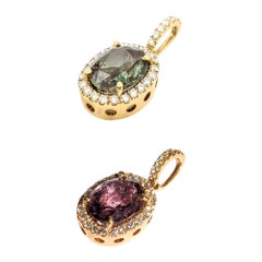 Bezaubernde 1,83ct natürliche Alexandrit & Diamant-Anhänger Halskette