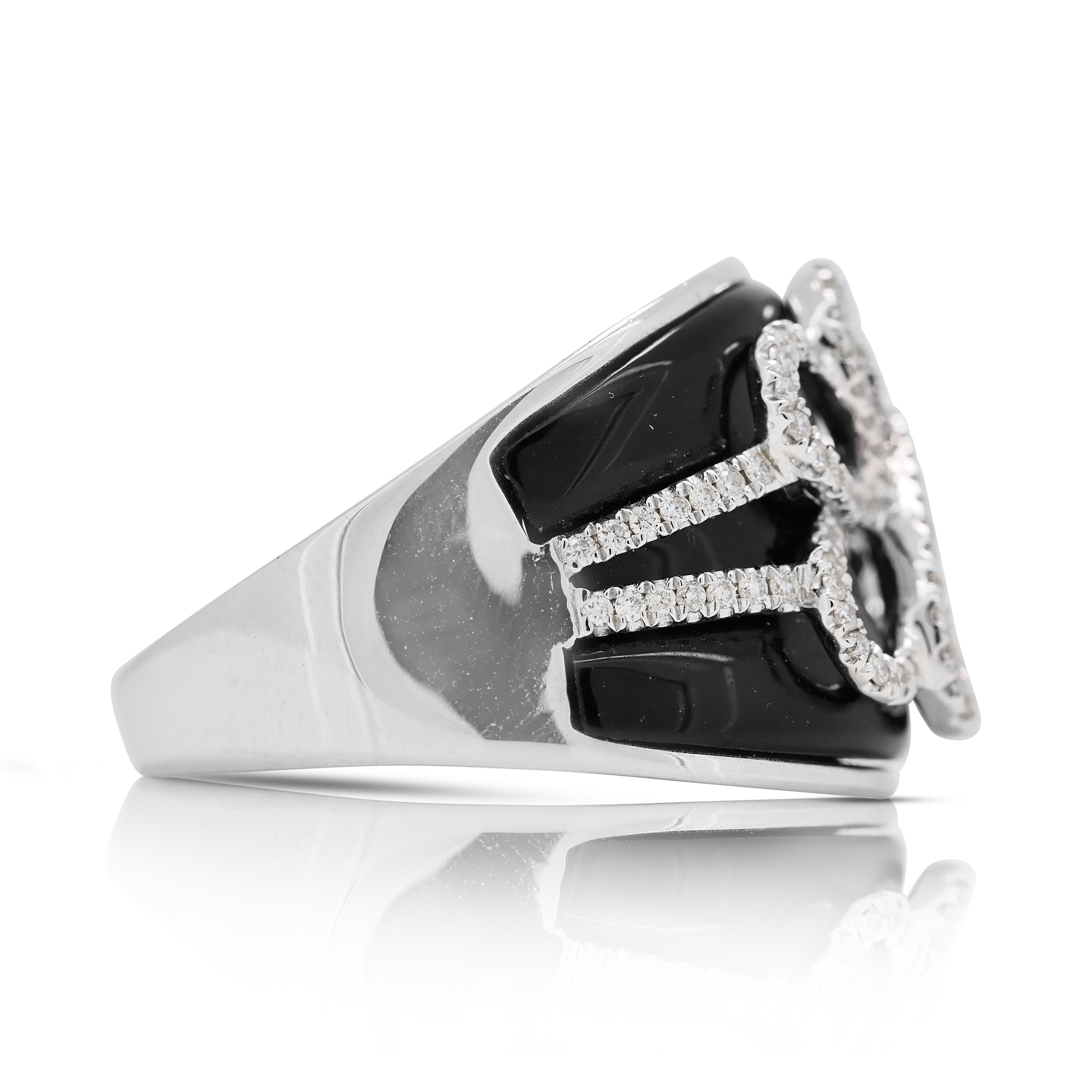 Taille ronde Enchanteresse bague en or blanc 18 carats avec diamant naturel de 1 carat en vente