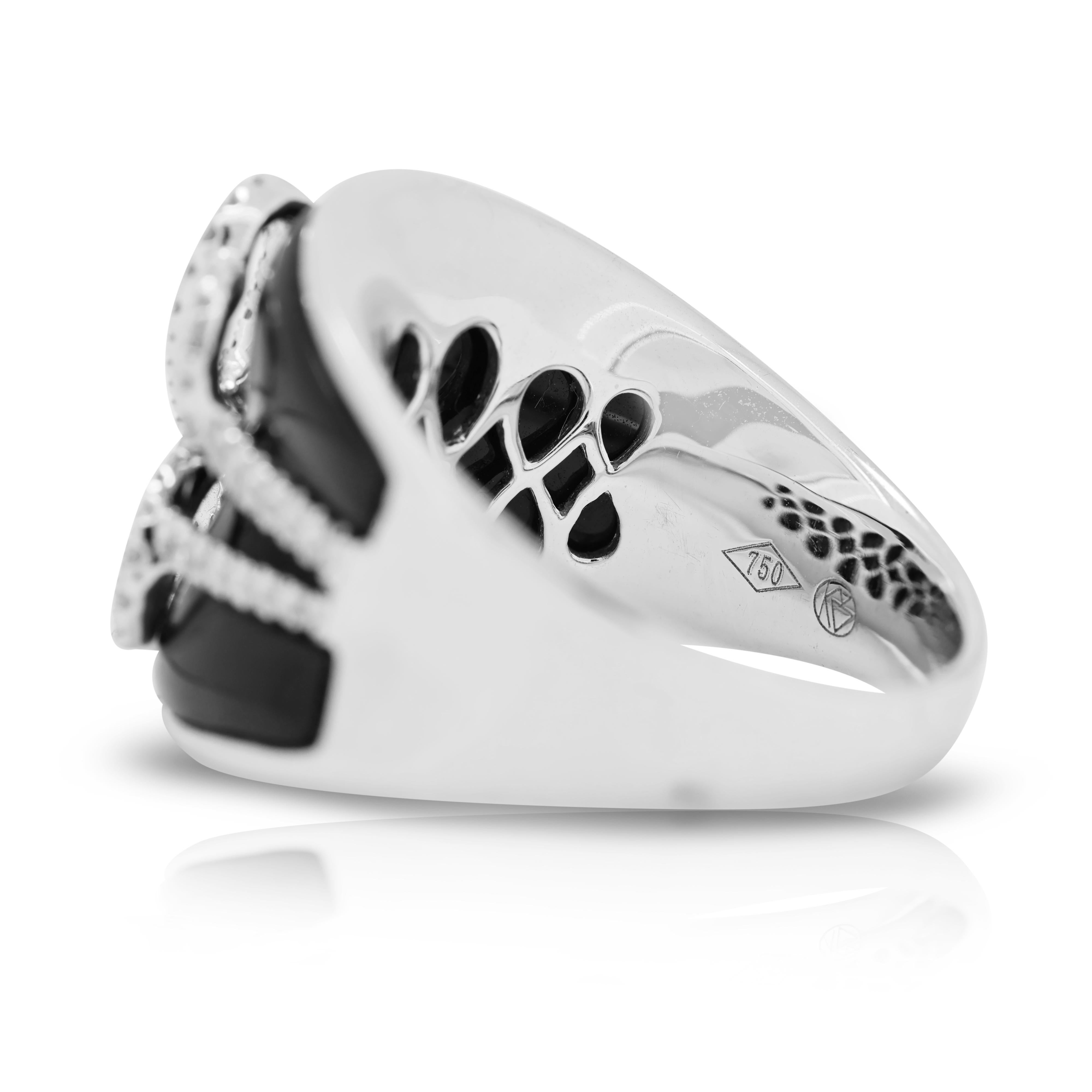 Enchanteresse bague en or blanc 18 carats avec diamant naturel de 1 carat Neuf - En vente à רמת גן, IL
