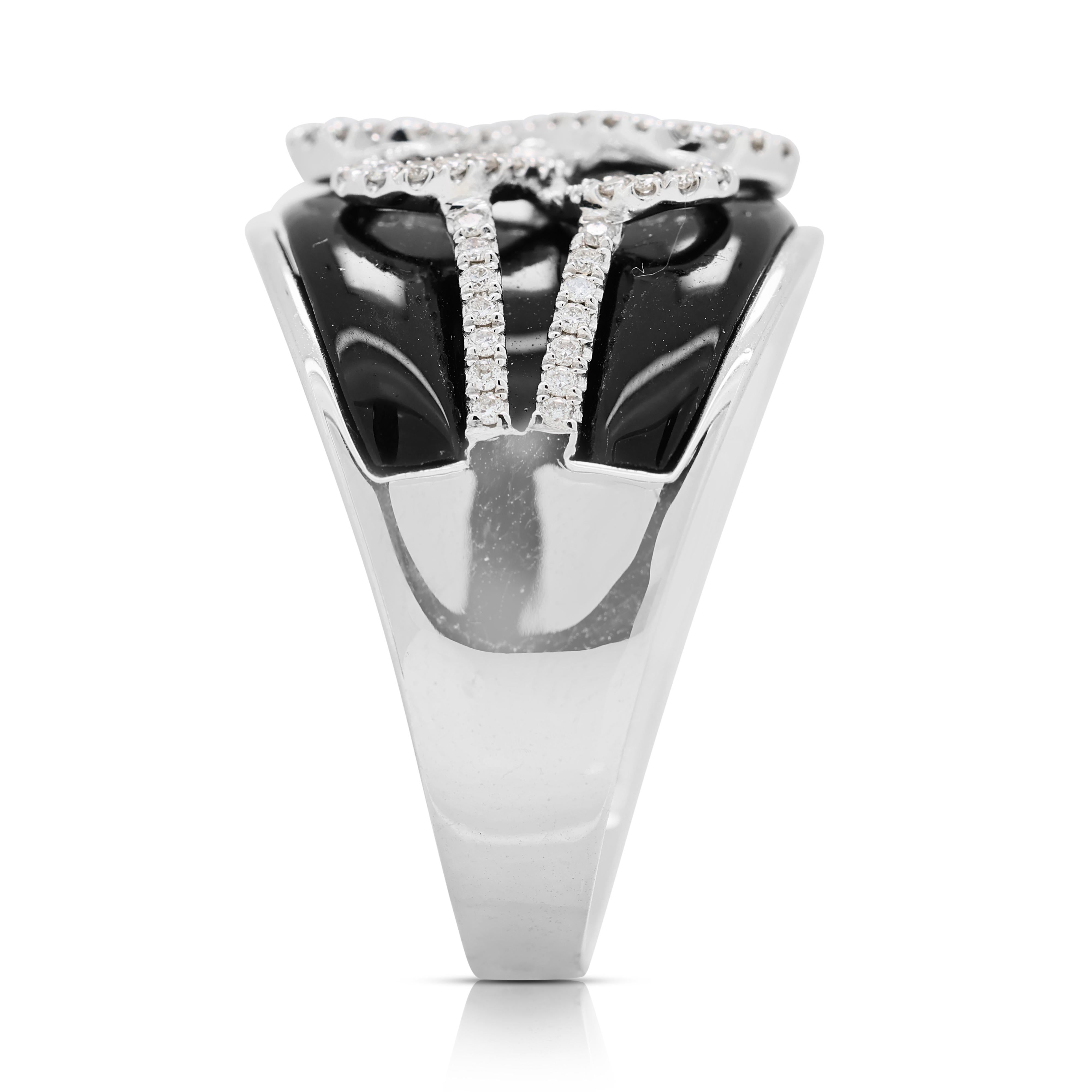 Enchanteresse bague en or blanc 18 carats avec diamant naturel de 1 carat Pour femmes en vente