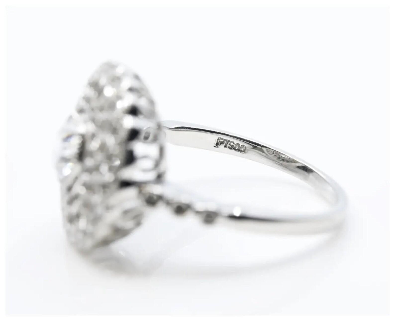 Enchanting Art Deco Diamond Filigree Engagement Ring in Platinum In Excellent Condition For Sale In Boston, MA