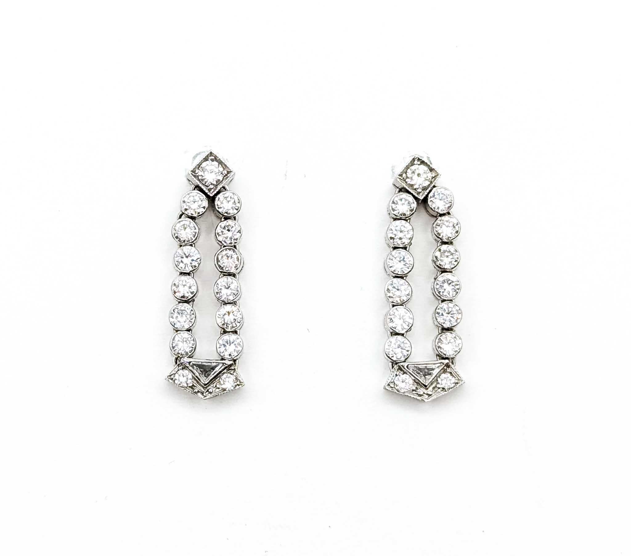 De las mujeres Pendientes de Platino con Diamantes Encantadores en venta