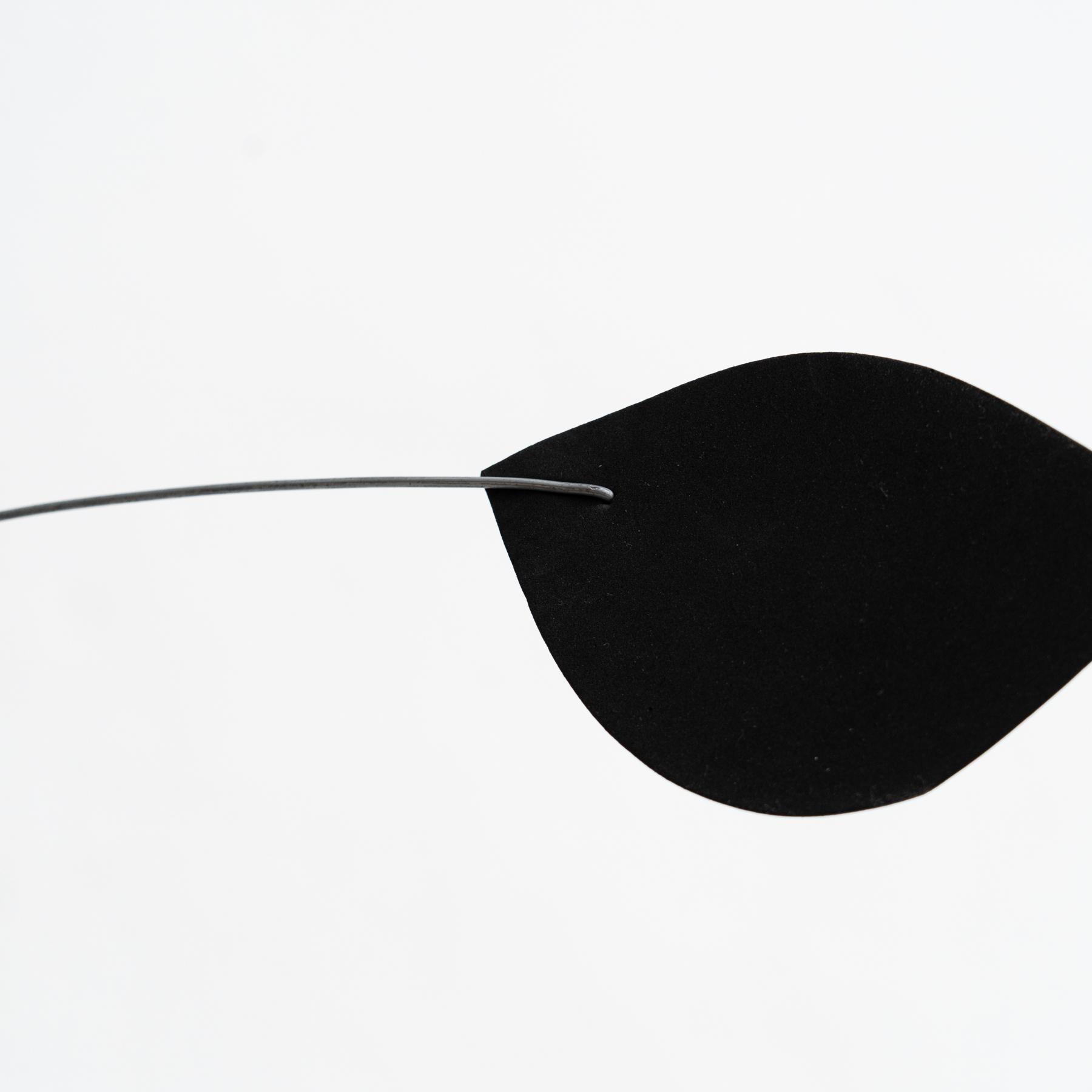 Enchanting Dynamics: Iron and Foam Kinetic Sculpture - Elegant Black in Play For Sale 3
