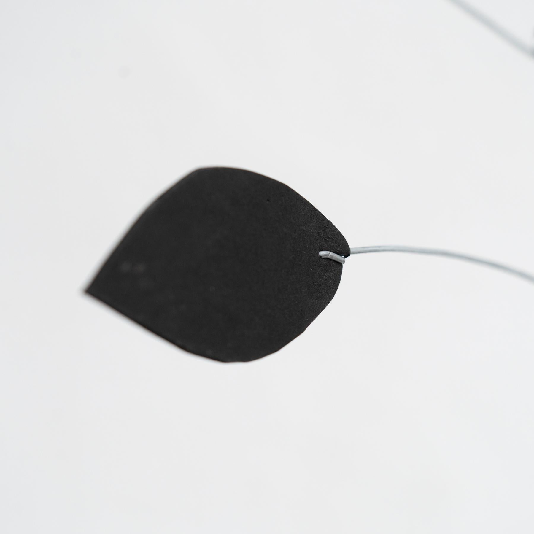 Enchanting Dynamics: Iron and Foam Kinetic Sculpture - Elegant Black in Play For Sale 5
