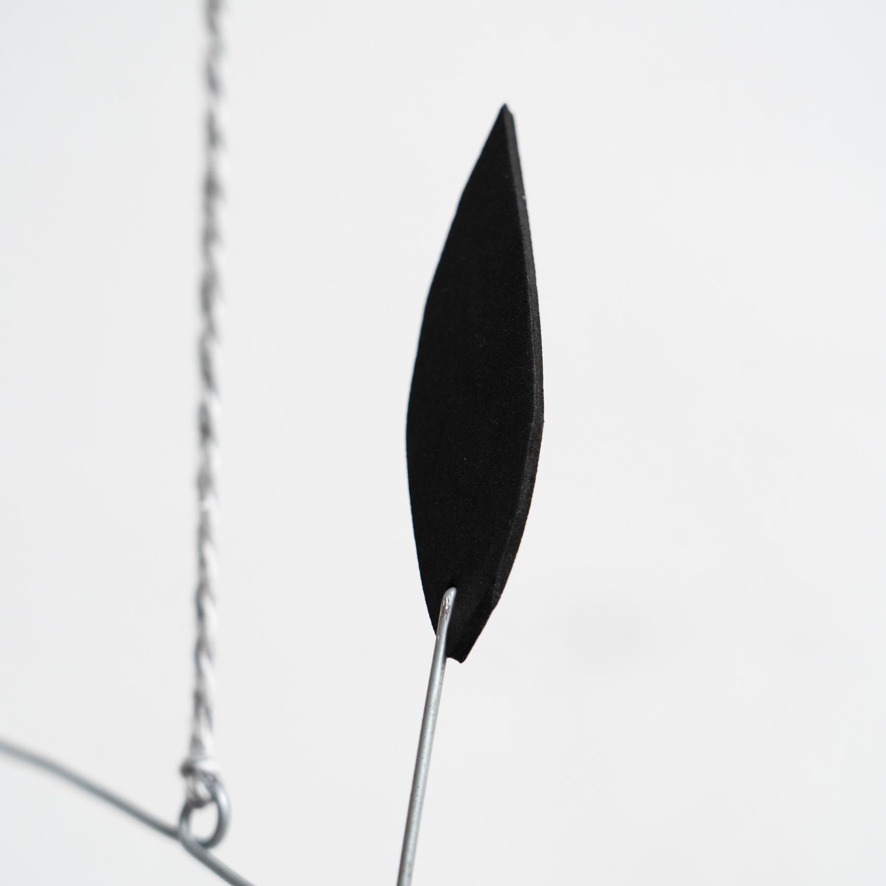 Enchanting Dynamics: Iron and Foam Kinetic Sculpture - Elegant Black in Play For Sale 7