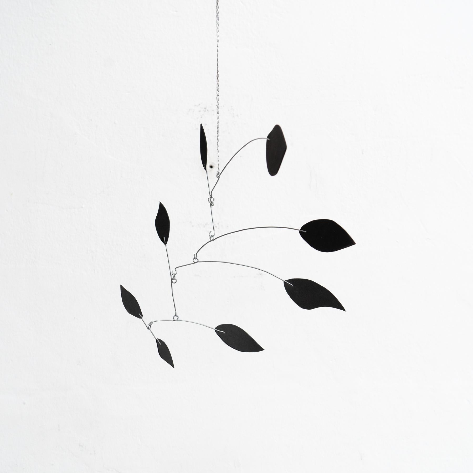 French Enchanting Dynamics: Iron and Foam Kinetic Sculpture - Elegant Black in Play For Sale