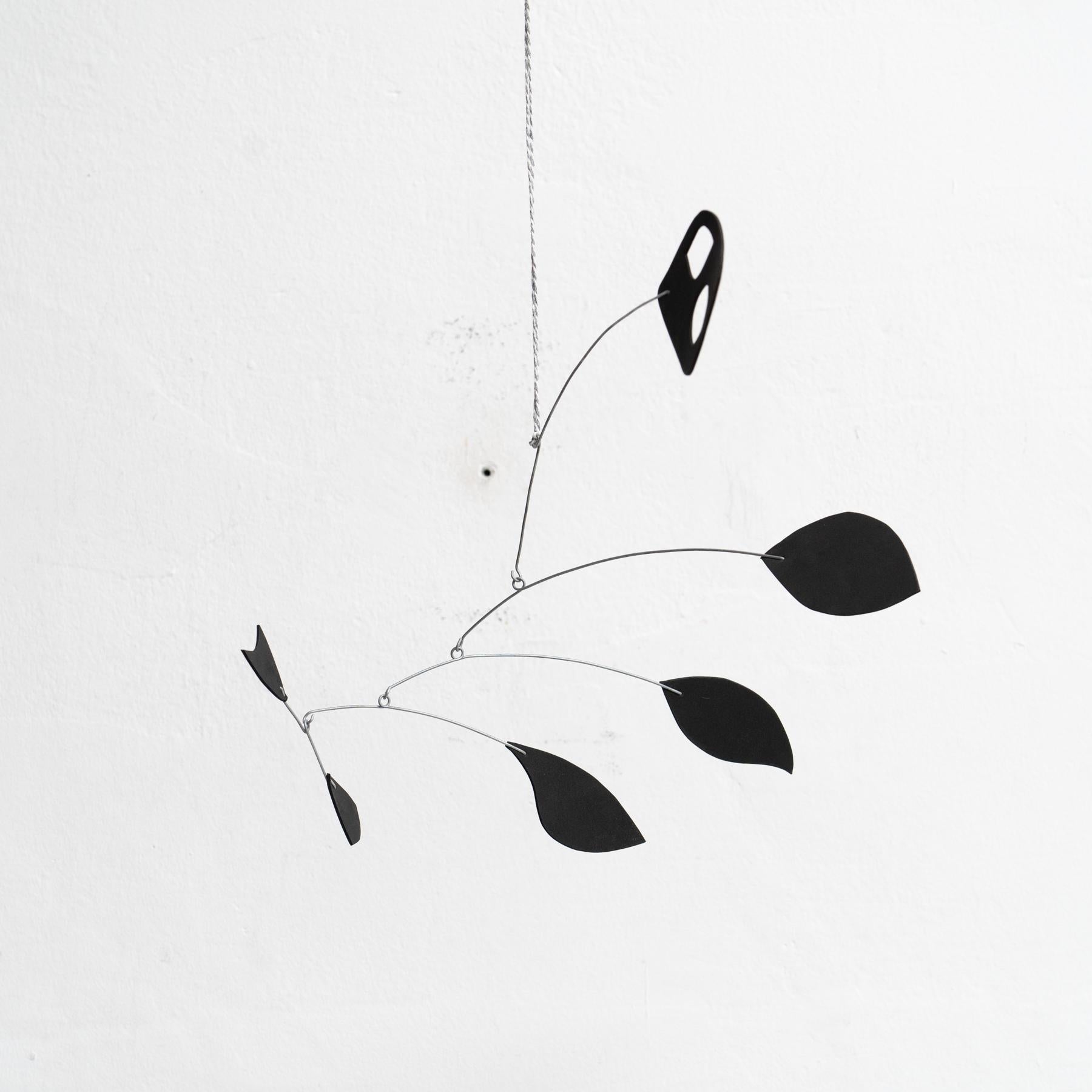 French Enchanting Dynamics: Iron and Foam Kinetic Sculpture - Elegant Black in Play For Sale