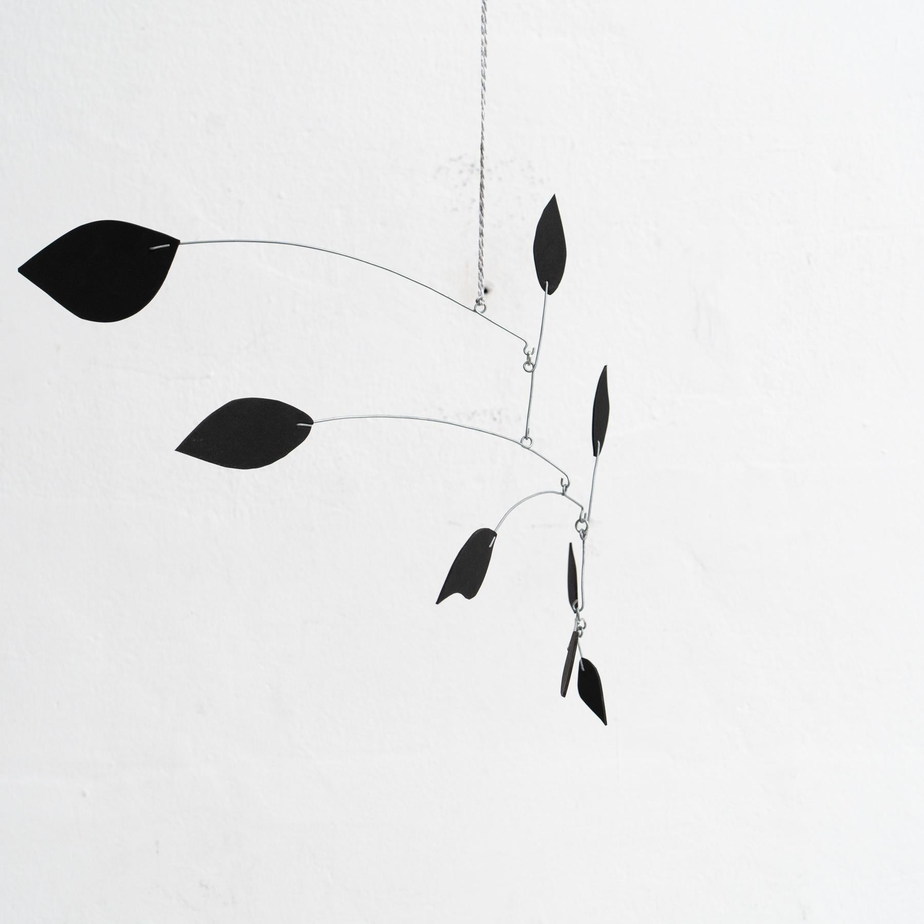 Late 20th Century Enchanting Dynamics: Iron and Foam Kinetic Sculpture - Elegant Black in Play For Sale