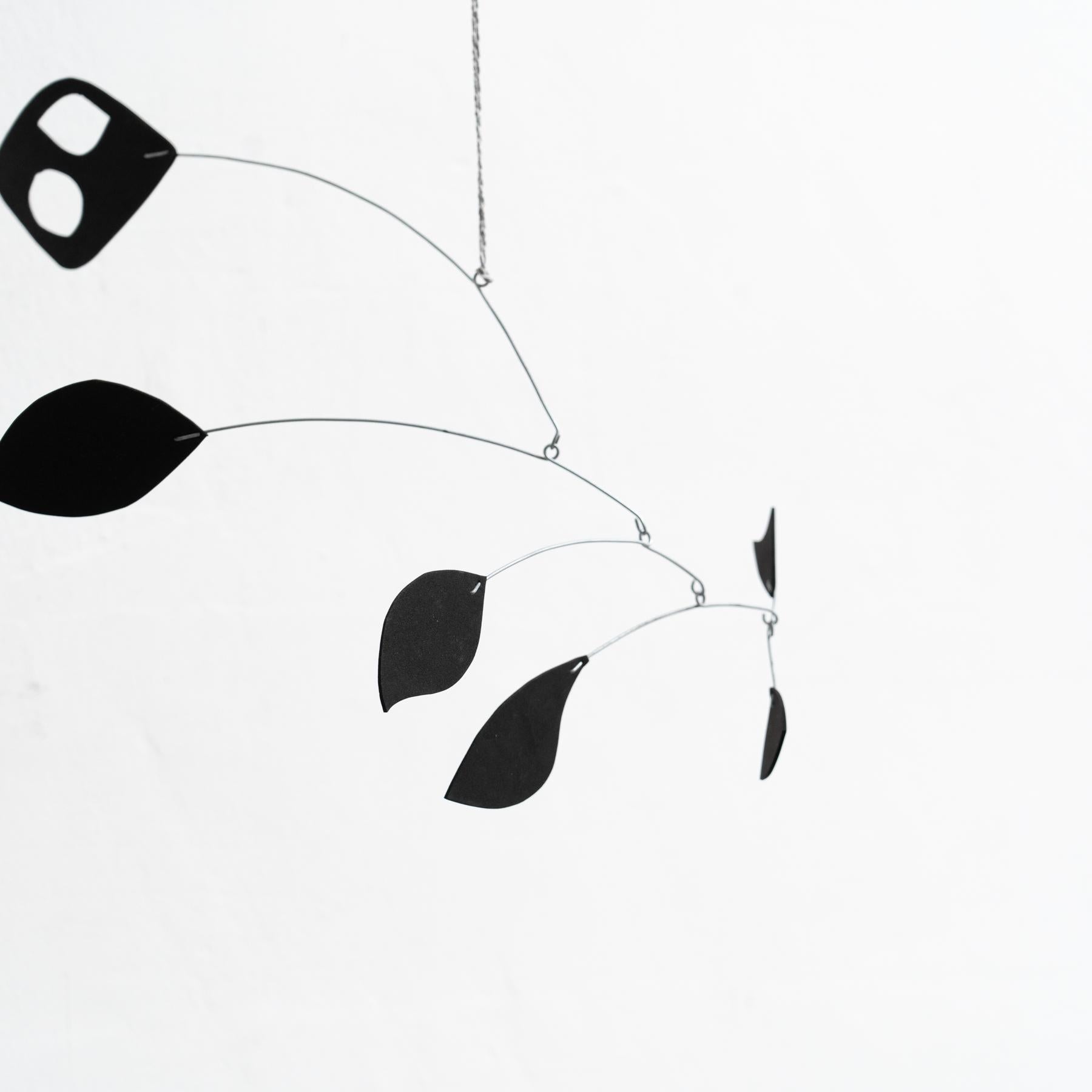 Late 20th Century Enchanting Dynamics: Iron and Foam Kinetic Sculpture - Elegant Black in Play For Sale