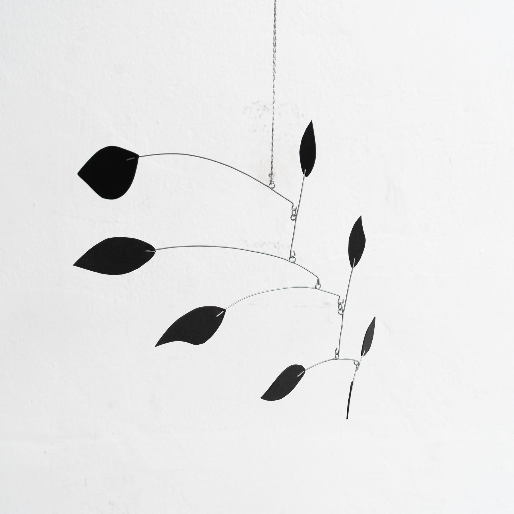 Metal Enchanting Dynamics: Iron and Foam Kinetic Sculpture - Elegant Black in Play For Sale