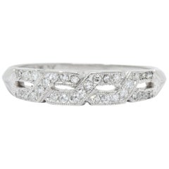 Enchanting Edwardian 0.30 Carat Diamond Platinum Trellis Band Ring