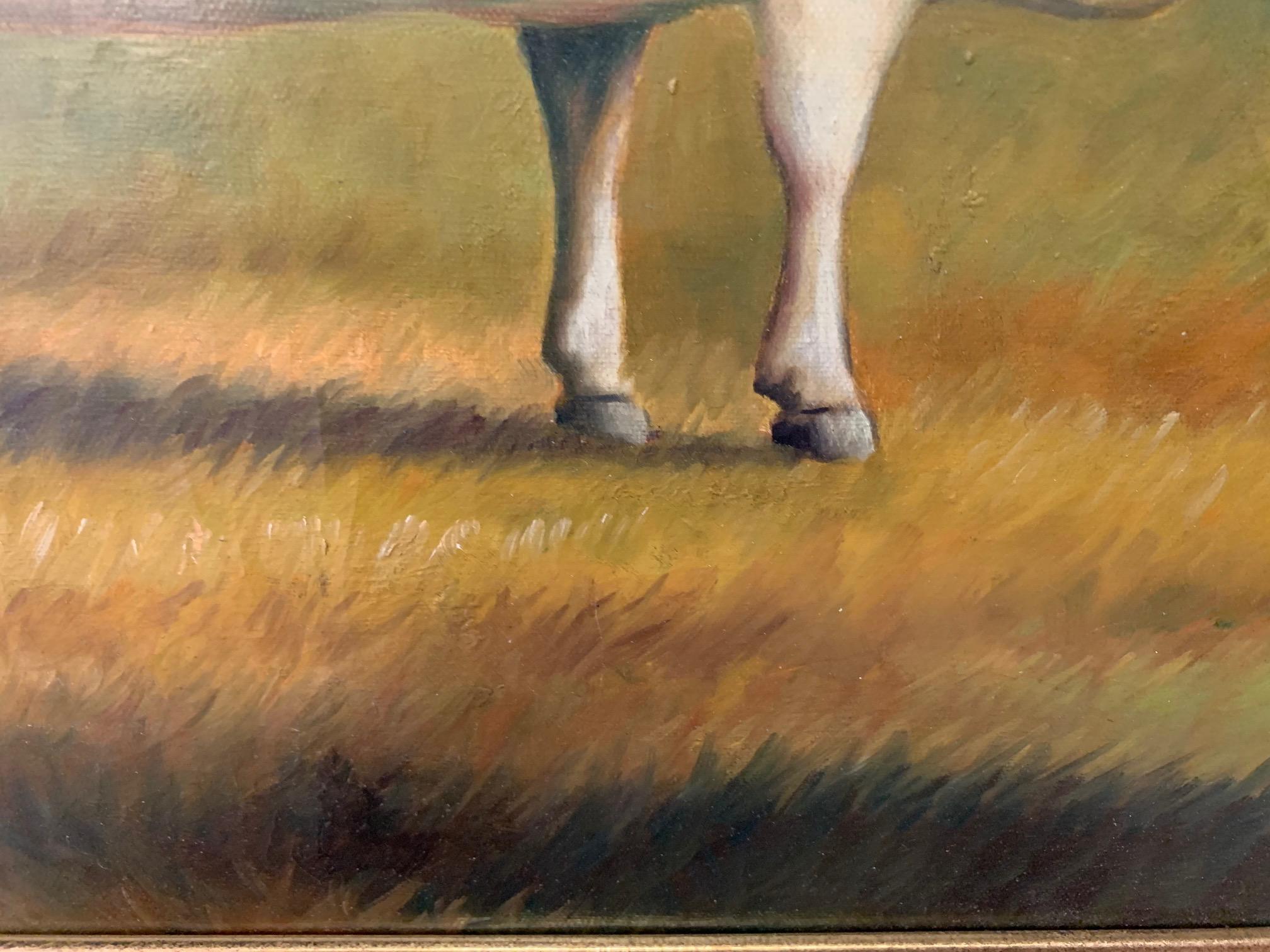 Enchanting Folk Art Painting of Fat Heifer Cow 3