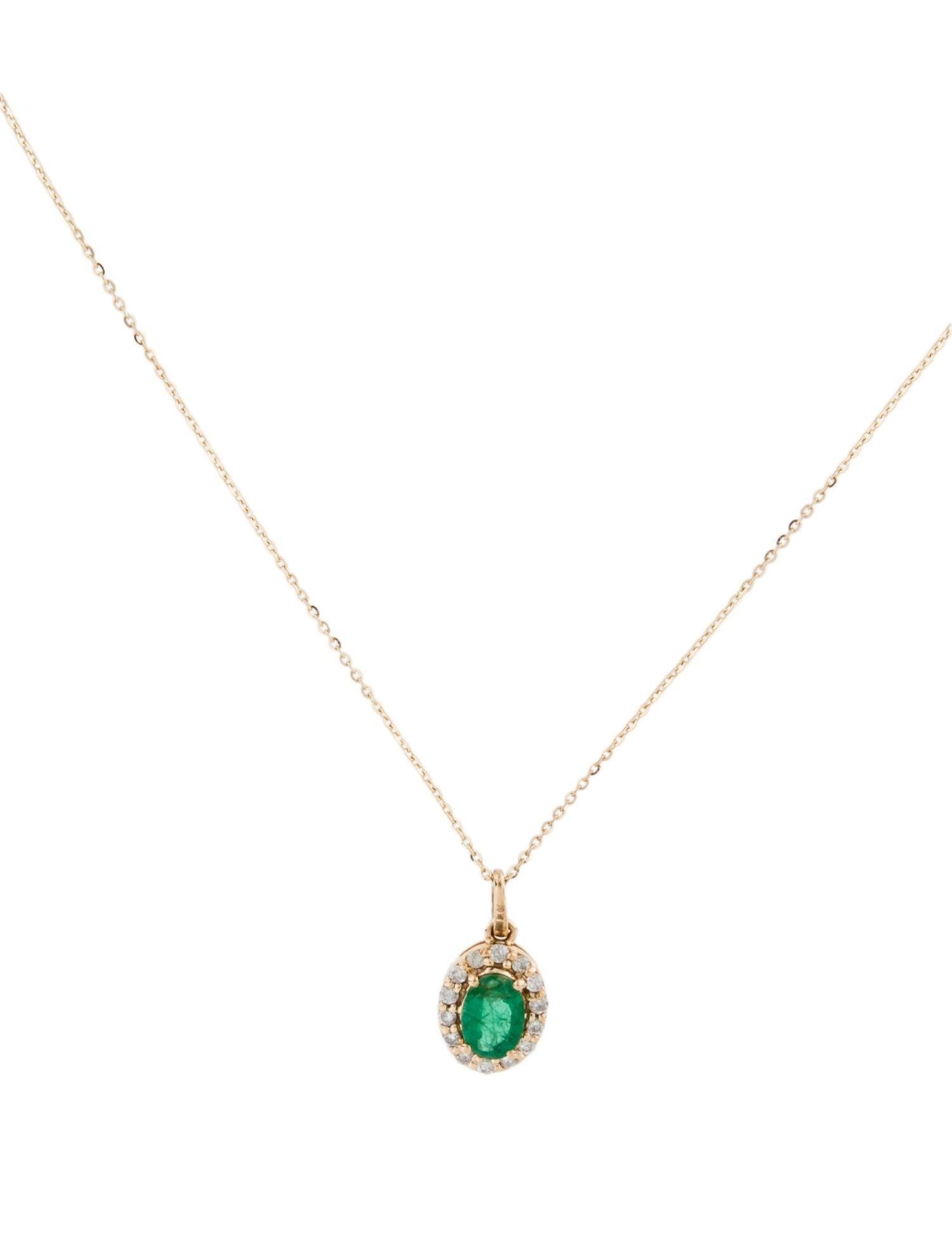 14K Emerald & Diamond Pendant Necklace: Exquisite Luxury Statement Jewelry Piece In New Condition For Sale In Holtsville, NY