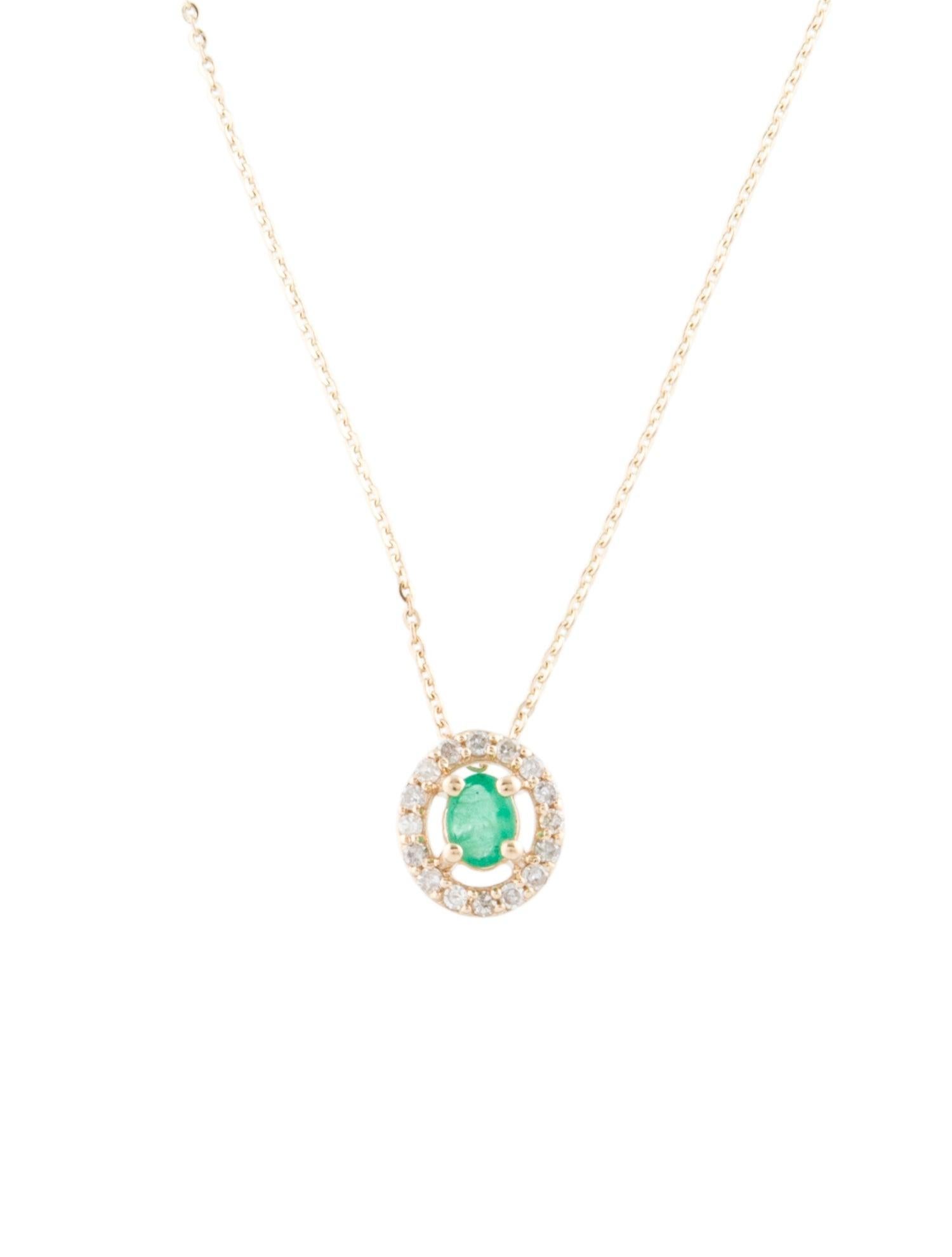 14K Smaragd & Diamant-Anhänger-Halskette: Exquisite Luxus-Statement-Schmuckstück im Zustand „Neu“ im Angebot in Holtsville, NY
